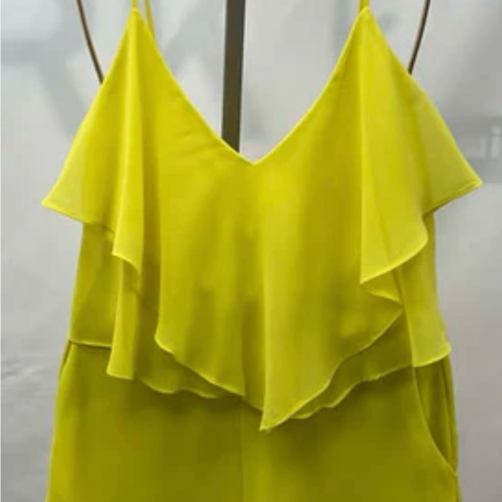 Marciano Yellow Ruffled Asymmetrical Camisole